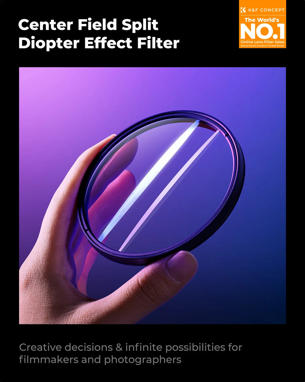 K&F CONCEPT Effects Filters Kaleidoscope Prism/Spiral Halo/Split Diopter/Motion Blur/4 6 8 Points Camera Lens Filter Photography