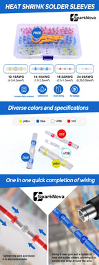 50-500Pcs Waterproof Heat Shrink Butt Connectors Solder Seal Wire Cable Terminals Electrical Splice Kit for Automotive Marine