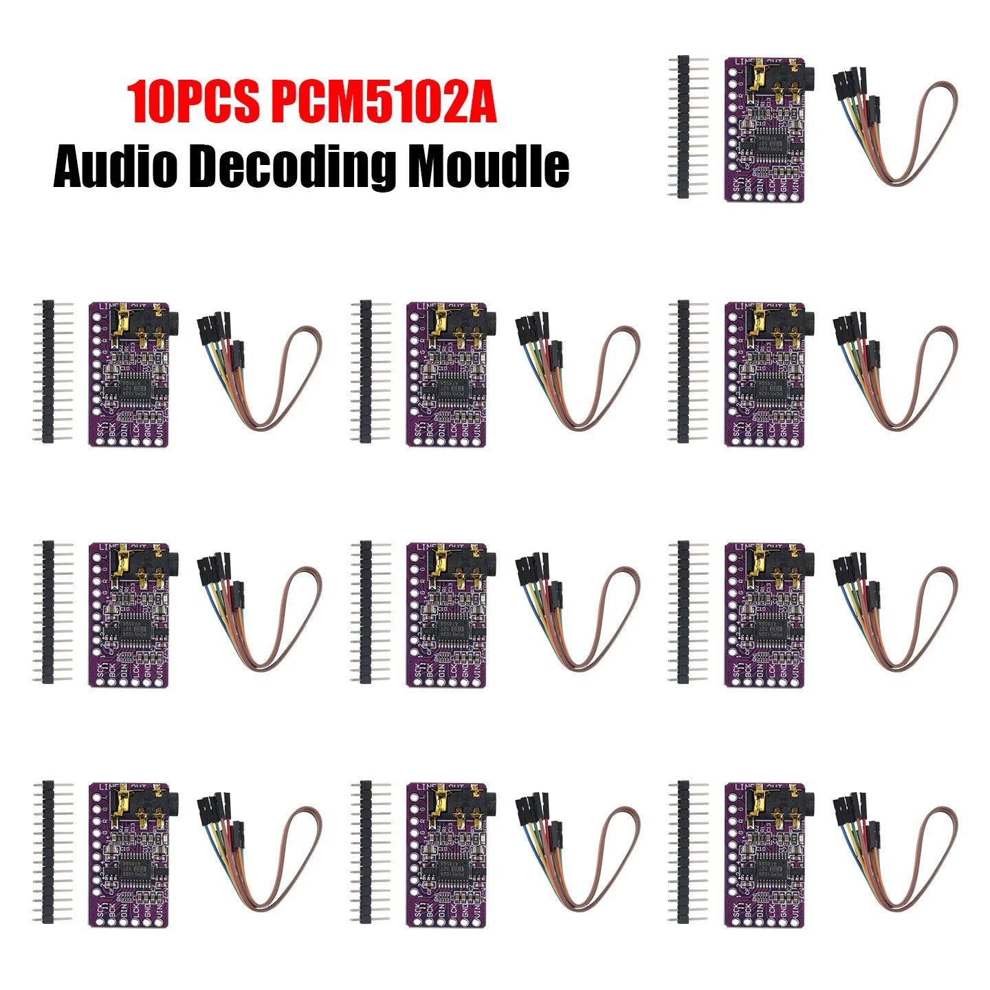 1-20PCS Interface I2S PCM5102A DAC Decoder GY-PCM5102 I2S Player Module For Raspberry Pi pHAT Format Board Digital Audio Board