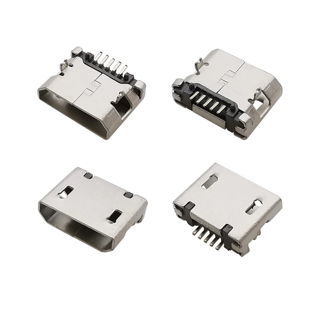 Micro USB Connectors 5 Pin Female Jack Port SMD 5P MicroUSB Data Charging Socket Adapter for Android Phone Port Repair Projects