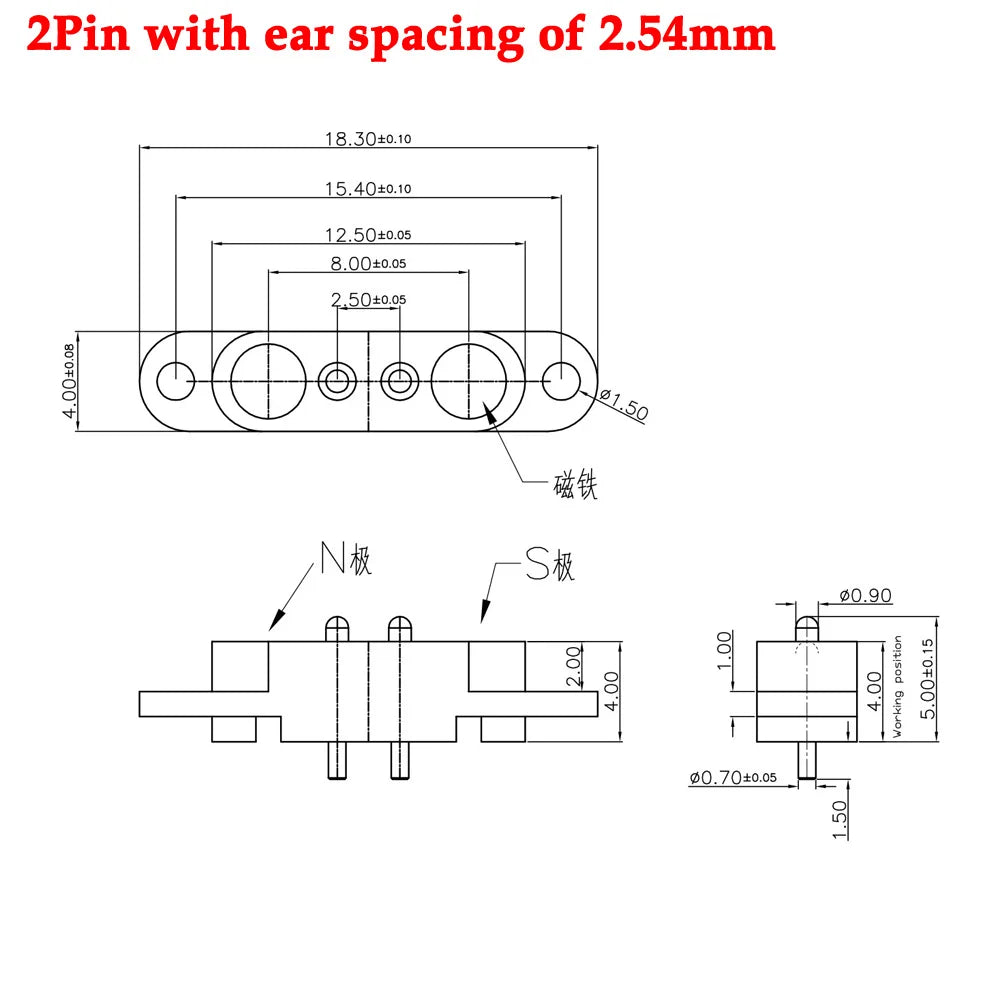 2P 3P 4P 5P 7P 8Pin DC Magnetic Pogo Pin Connector Pogopin Male Female 2A Waterproof High Current Spring Loaded Power Socket
