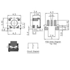 3*5 SMD Tact Switch 3 Pin 3x5mm Micro Push Button Tact Touch Tactile Switch PCB Momentary Smile Switches DC 12V 50mA, 50/100Pcs