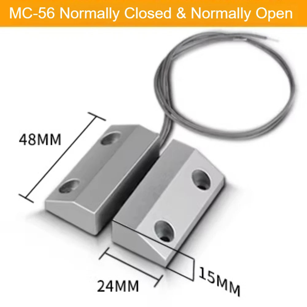 5PCS MC-52 Wired Magnetic Door Contact Switch Alarm Sensor NC NO Reed Switch for Door Window Security