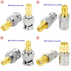 2PCS SMA To BNC Q9  Male Female Disc RF Adapter Center Flange&Bulkhead Connector 50ohm Wire Terminals Brass Nickel Plating