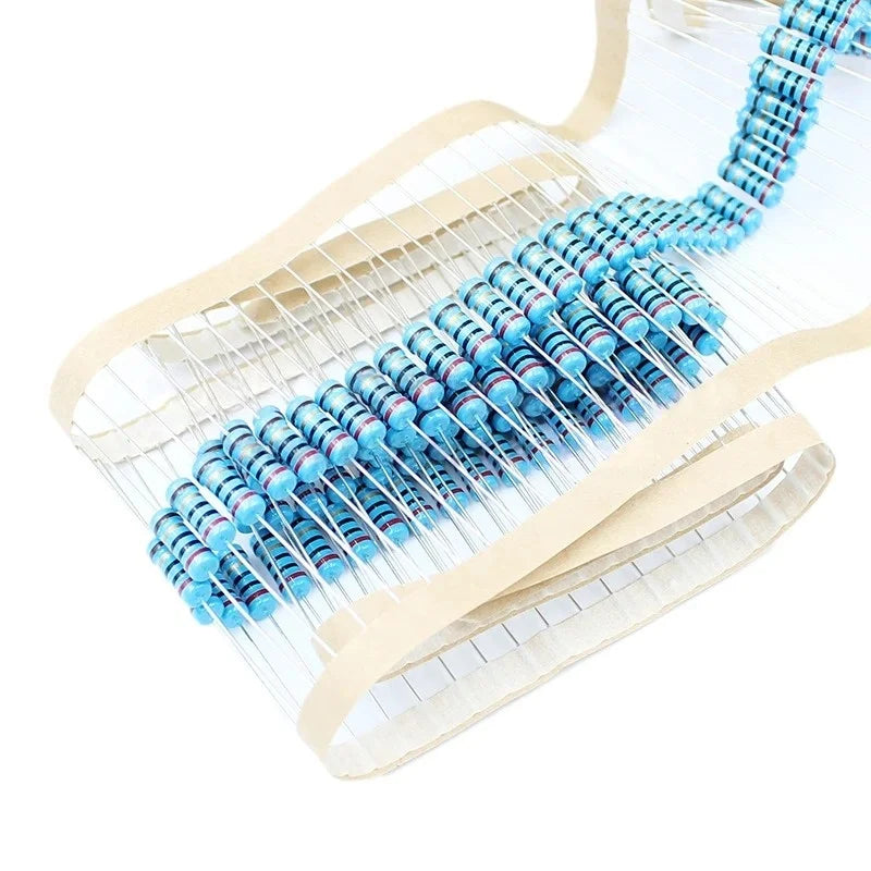 20pcs, 0R-22M 1% Metal Film Resistor 1W 0 2.2 10 100 150 220 270 330 470 1K 2.2K 4.7K 10K 47K 100K 470K 1M 10M 20M Ohms