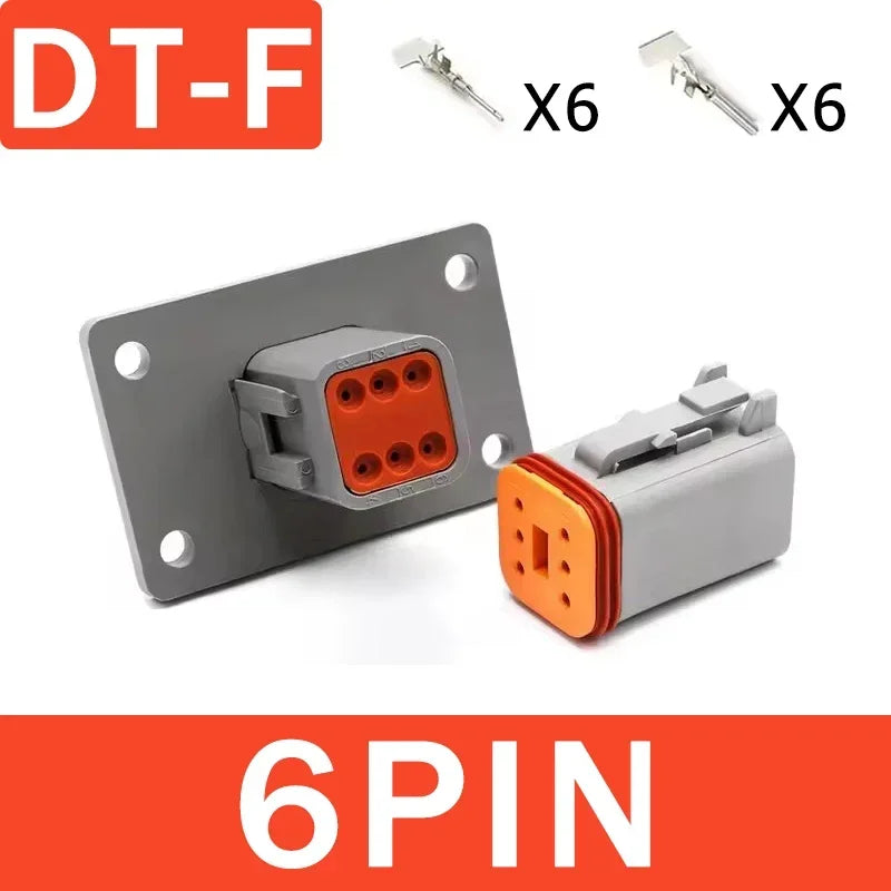 Deutsch DT Industrial DT04-8P-L012 Flange Mount Connector IP68 | 22-16AWG for Heavy Duty Truck & Bus Electrical Systems