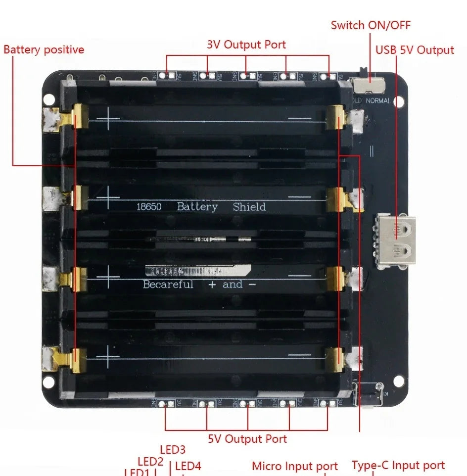 XZG Two Voltage 18650 Lithium Battery Shield V8 Mobile Power Expansion Board Module 5V/3A 3V/1A Micro USB For Arduino ESP8266
