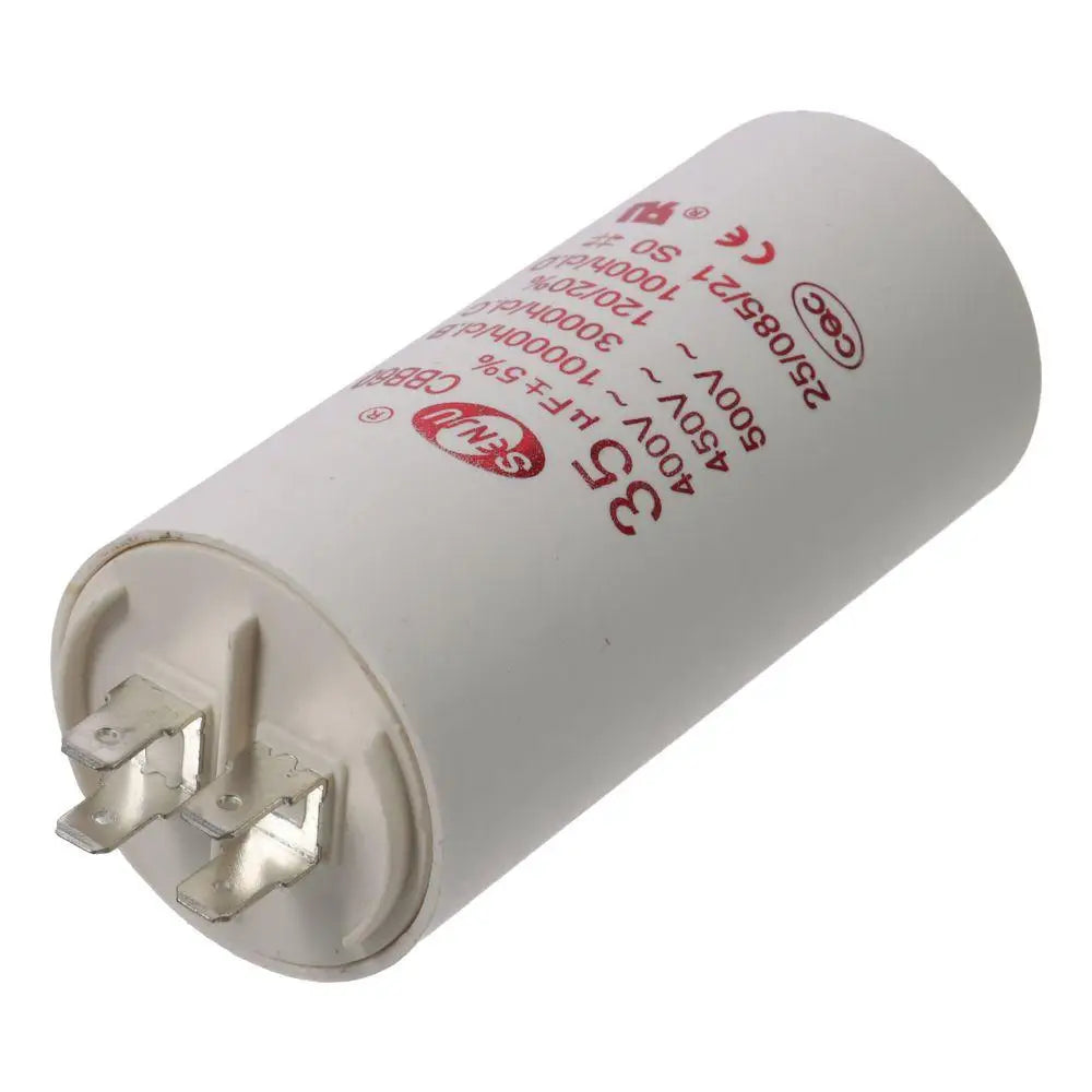 CBB60 Run Capacitor 35uF 450V AC Double Insert 50/60Hz Cylinder 92x44mm White for Air Compressor Water Pump Motor