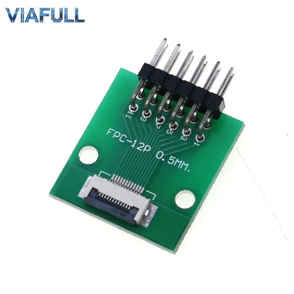 0.5mm FPC/FFC Breakout Board with Right Angle Male Pins, Pre-Soldered 2.54mm DIP Adapter for Flat Ribbon Cable, 4-80P