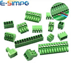 10PCS/Pairs 2EDG 15EDG 3.5MM 3.81MM  PCB Screw Terminal Block Connector Pulg  Header Socket  Green Phoenix Terminal Block 2-24P