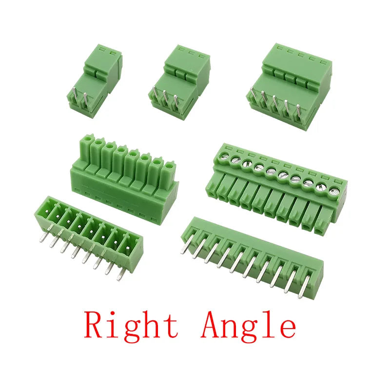 5Pair 15EDG 3.5 mm KF2EDG 3.5mm PCB Screw Terminal Block Connector Right Angle / Straight Needle Plug Pin Header Socket 2-12 Pin