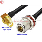 LMR240 Cable SMA To N Type Female Head with Waterproof Ring Antenna Extension Adapter Cable Outdoor Coaxial Radio Frequency RF