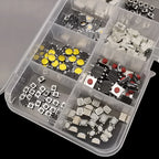 250Pcs Micro Tactile Tact Push Button Switch Assorted Kit 2P 4 Pin SMD PCB Momentary Self-reset Car Remote Control Switch Repair