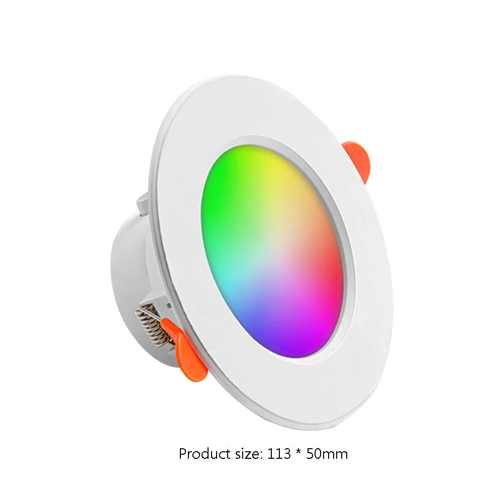 12-1Pcs RGB LED Bulb Tuya Dimmable Downlight Spotlight Bluetooth-Compatible Lamp 10/15W APP Control GB+CW+WW Smart Lamp