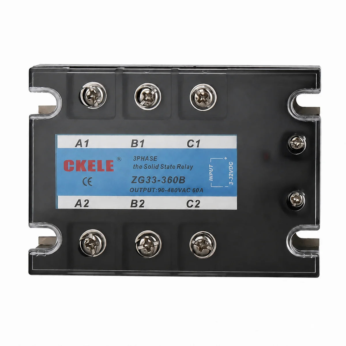 CKELE ZG33 3 Phase Solid State Relay SSR 10A 25A 40A 50A 60A 80A 100A 120A DC 3-32V Control AC 90-480V 380VAC