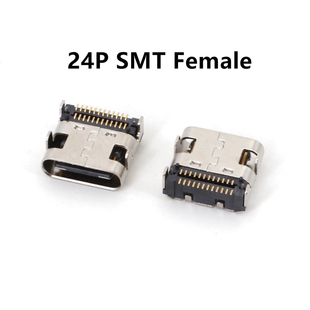 10Pcs USB 3.1 Type C 6/16/24 Pin Connector Male Female Charging Port PCB Mount Solder Socket