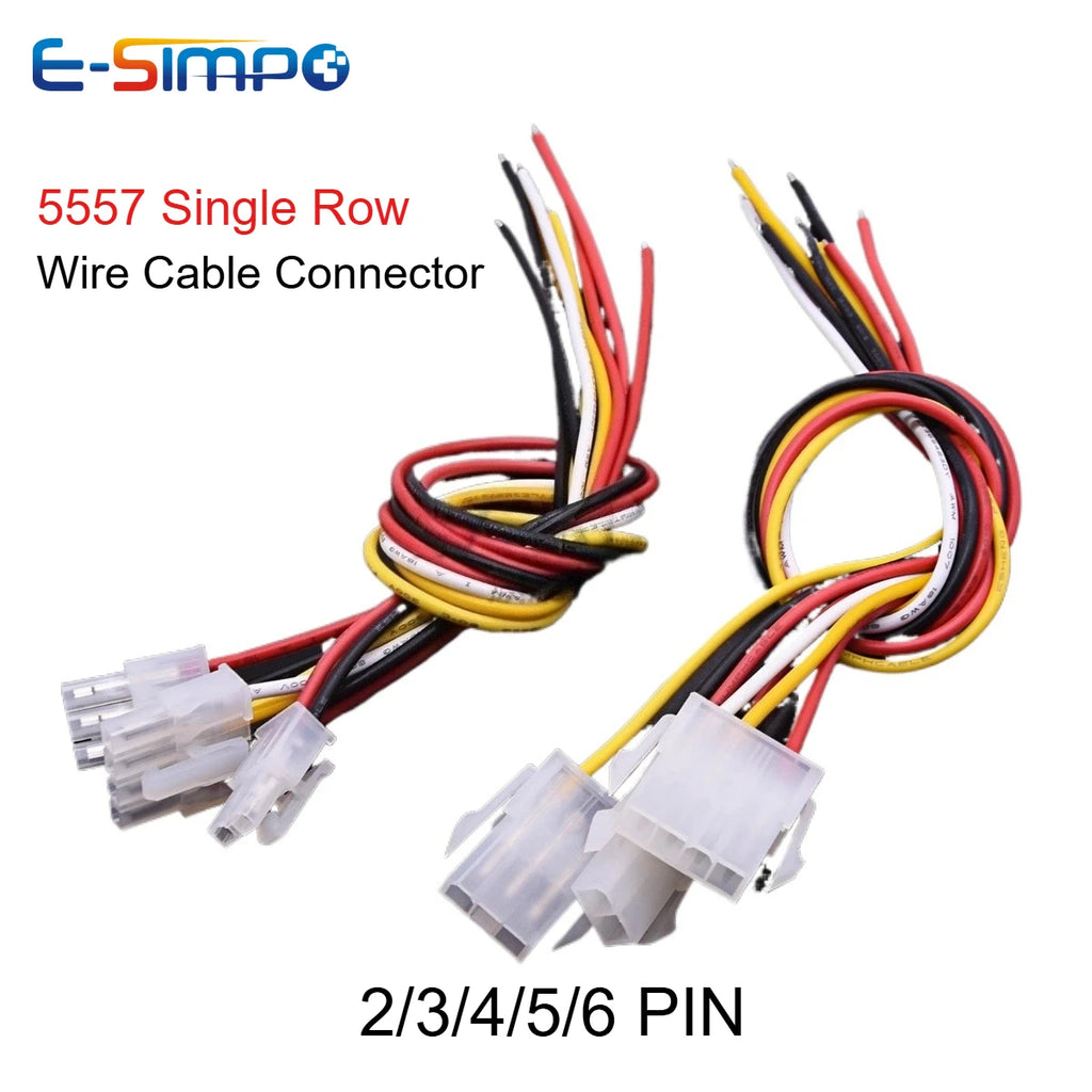 1/5/10Set Mini-Fit 4.2mm Automobile Harness Connector 5557 Single Row 2/3/4/5/6P Male Female Plug Socket Wire Length 30cm 18AWG