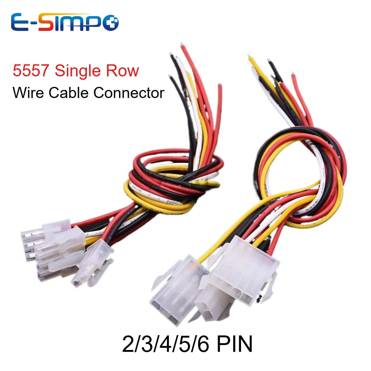 1/5/10Set Mini-Fit 4.2mm Automobile Harness Connector 5557 Single Row 2/3/4/5/6P Male Female Plug Socket Wire Length 30cm 18AWG