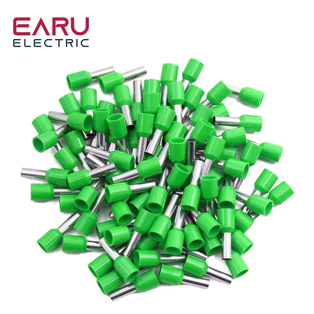 1000pcs/Pack E0508 E7508 E1008 E1508 E2508 Insulated Ferrules Terminal Block Cord End Wire Connector Electrical Crimp Terminator