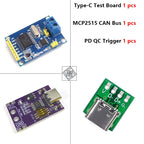 USB-C Full Pin Test Board, MCP2515 CAN Bus Module, PD QC Trigger for Electronics Repair & Automotive OBD-II Scanner