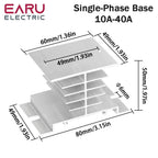 EARU 10A-200A New Single Phase Three Phase Solid State Relay Module Heat Sink SSR DA AA DD Aluminum Fins Radiator Din Rail Mount