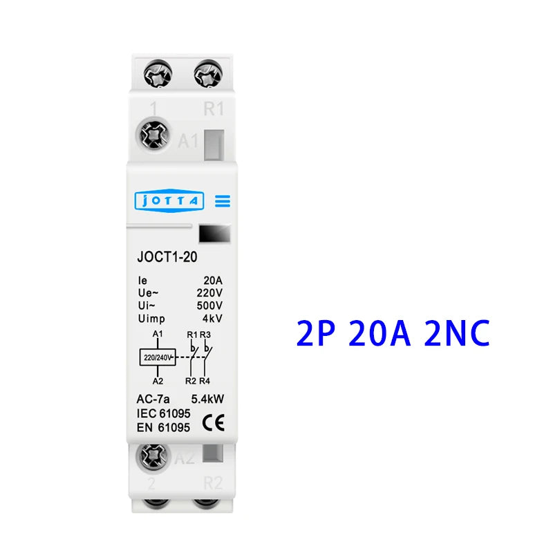 2P 16A/20A/25A  220V/230V 50/60Hz Din Rail Household AC Contactor 1NO 1NC/2NO/2NC For Smart Home