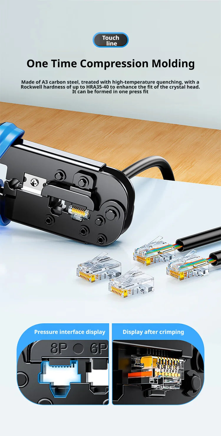 SAMZHE RJ45 Crimper RJ11 RJ45 Crimping Tool Ethernet Network LAN Cable Crimper Cutter Stripper Plier for 6P 8P RJ11 RJ12 RJ45
