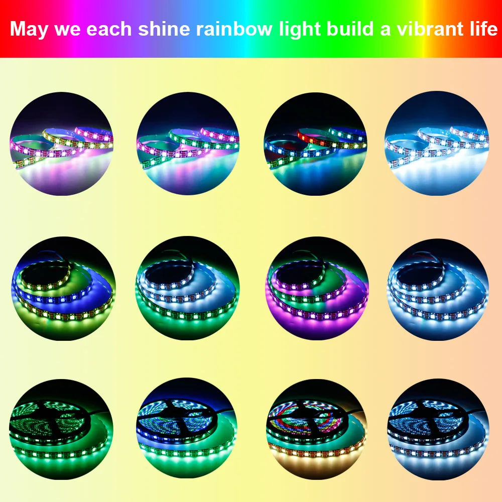SK6812 4 in 1 RGBW Led Strip Light Similar WS2812B Individual Addressable RGBWW Led Lights 30 60 144Leds/m IP30 65 67 DC5V