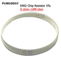 100PCS 0402 5% SMD resistor 0R ~ 10M 1/16W 0 1 10 100 150 220 330 ohm 1K 2.2K 10K 100K 0R 1R 10R 100R 150R 220R 330R 1M 4.7K