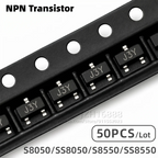 50PCS S8050 SS8050 S8550 SS8550 Transistor NPN PNP SOT-23 SMD Small Signal BJT J3Y Y1 2TY Y2 Marking Code Electronic Components