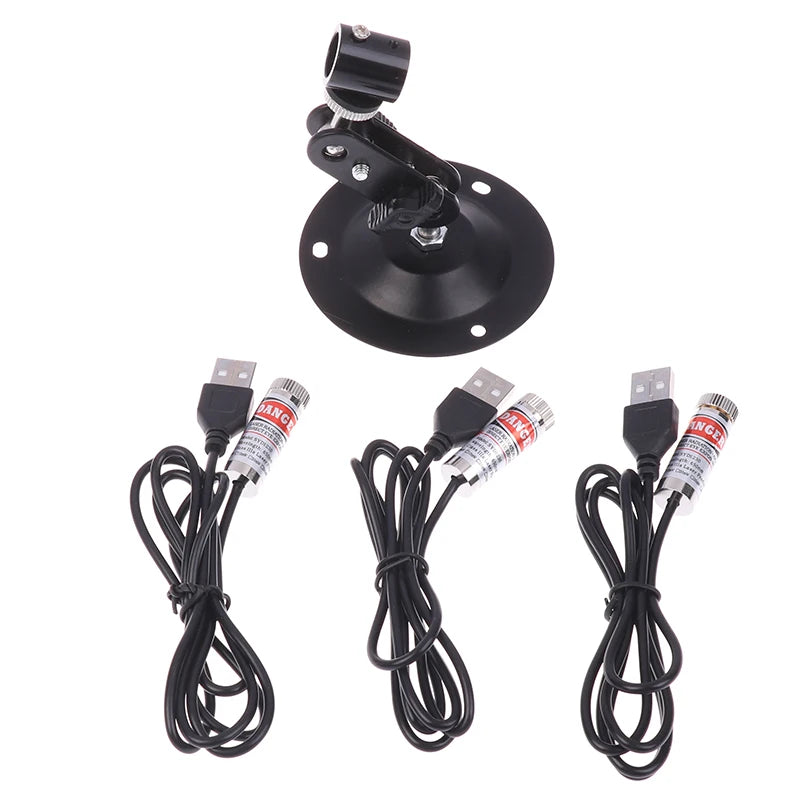 12mm 5mw Adjustable Focus Red Diode Industrial Laser Module Positioning Copper Head With USB Line 650nm Dot Line Cross