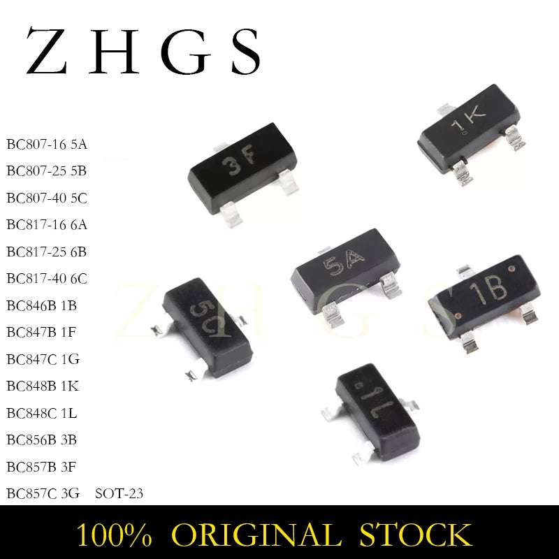 100PCS BC847C SOT BC847 SOT-23 1G BC847B BC846B BC848B BC848C BC856B BC857B BC857C BC817-40 BC817-25 BC807-40 BC807-25 -16