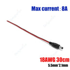 1-100pcs DC Power Pigtail Cable 5.5 2.1mm Female Male Plug 5V 12V Jack Connector Wire For CCTV Camera LED Strip Power Adapter