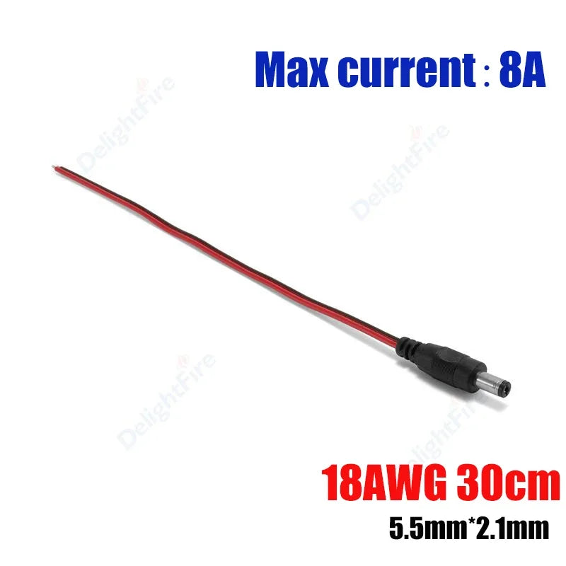 1-100pcs DC Power Pigtail Cable 5.5 2.1mm Female Male Plug 5V 12V Jack Connector Wire For CCTV Camera LED Strip Power Adapter