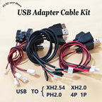USB Adapter Cable Kit With PH2.0/XH2.54 Connectors For Power Signal Cables Of DIY Electronic Products 3D Printers RC Toys Etc