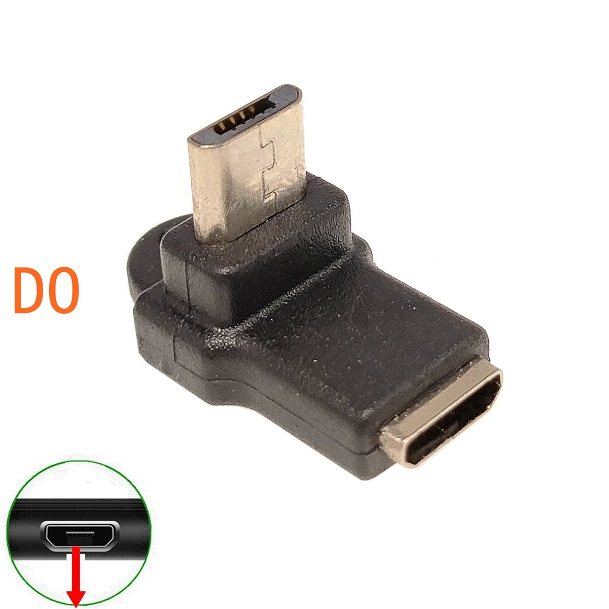 Micro USB data adapter male female USB connector, female male 5-pin Micro USB connector, left and right corners, 90 degrees