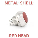 1Pcs 2Pin Mini Switch 12mm  2A waterproof switch  momentary Push button Switch reset Non-locking metal shell 1NO 36V color