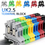 10Pcs UK 2.5 Terminal Block UK2.5B Screw Connection Connect Strip 2.5B 2.5mm² Cable Electrical Din Rail Wire Connector ZiiZ