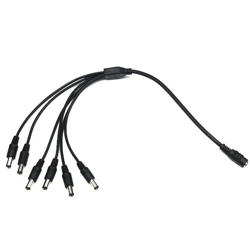 12V DC Power Supply 1 Female to 2 3 4 5 8 Male way Splitter Plug extension Cable cord connector 5.5*2.1mm for Led strip light