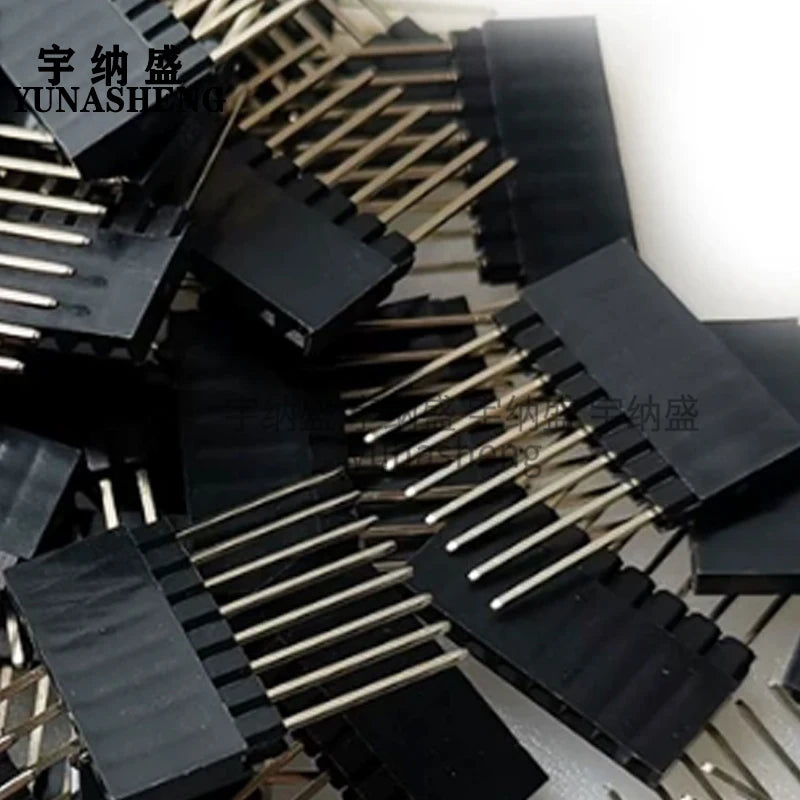10pcs 2.54mm PC104 Industrial Square Pin Single Row 1X6P/8P/10P/40P Straight PH11mm Pin L12mm PCB Female Header Connector
