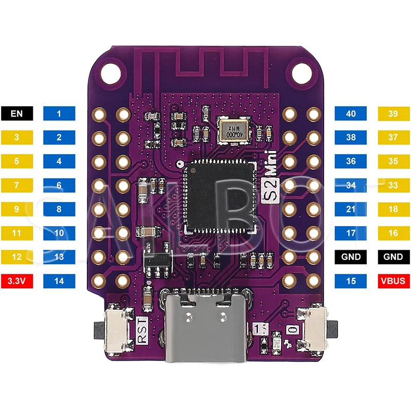 1-10PCS ESP32 S2 Mini V1.0.0 - LOLIN WIFI IOT Board based ESP32-S2FN4R2 ESP32-S2 4MB FLASH 2MB PSRAM MicroPython Compatible