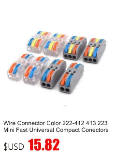 Wire Connector 252 253 254 255 Mini Quick Conectors Universal Compact Wiring Conductor Push-in Terminal Block LED Conector