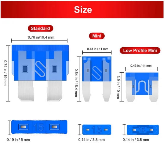 180Pcs Car Fuses Assorted Kit, 60 Mini Blade Car Fuse +60 Standard Fuse Automotive +60 Micro Fuse + Fuse Puller