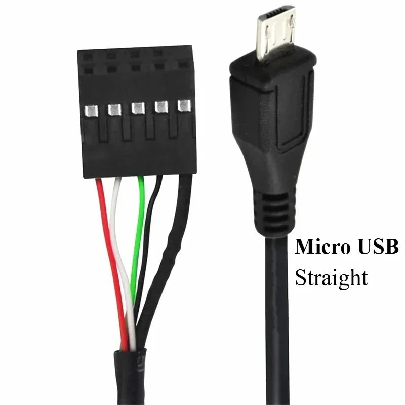 50CM USB 2.0 Micro 5Pin /Mini 5Pin Male To 9Pin Female 2.54 USB Header PCB Motherboard Cable Left/Right Angle