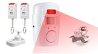 Wireless Garage Security Alarm Dual Remote Control Infrared Motion Sensor Detector for Home Burglar Alert Outdoor Shed