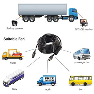 M12 5-Pin Male A-Code Straight Connector Cable, 5M Length, 22 AWG, Molded Ethernet Extension Cord