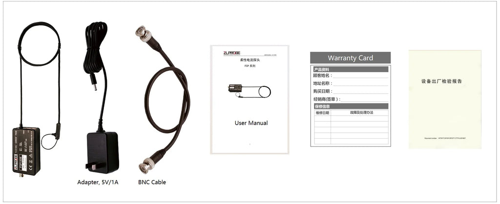 ZLPROBE Rogowski Coil AC Current Probe FCP1608 60/12000A Bandwidth 30MHz Universally Compatible Oscilloscope