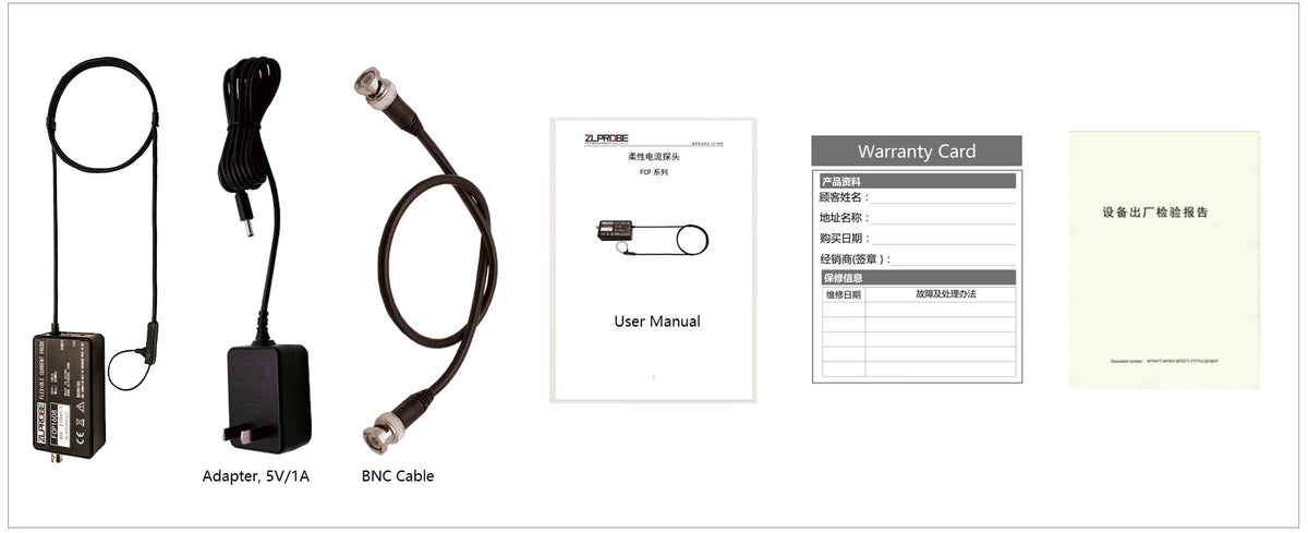 ZLPROBE Rogowski Coil AC Current Probe FCP1608 60/12000A Bandwidth 30MHz Universally Compatible Oscilloscope
