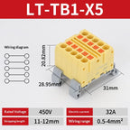 Push-in Terminal Block Multiple In Out Terminal Quick Connection of Wires Din Rail Wire Connector Universal Junction Box TB1-X6D