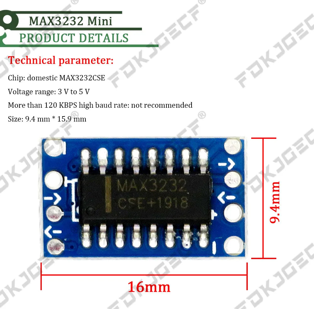 10pcs Serial Port Mini RS232 to TTL Converter Adaptor Module Board MAX3232 115200bps